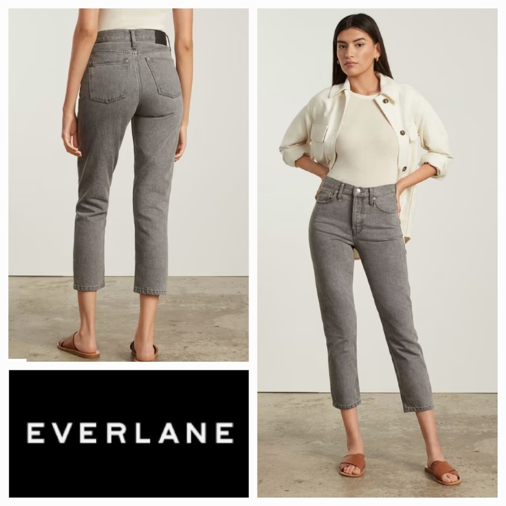 EVERLANE 26 The 90s Cheeky Jean Crop Acid Grey Size 26